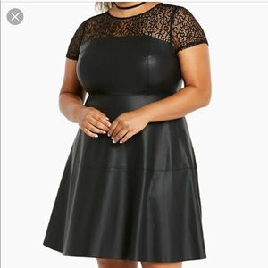 Torrid faux leather skater dress $56 OBO